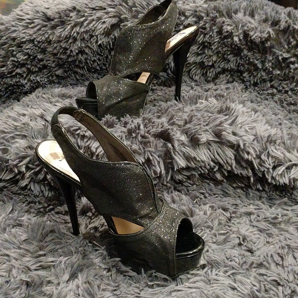 Shimmery Black Heels